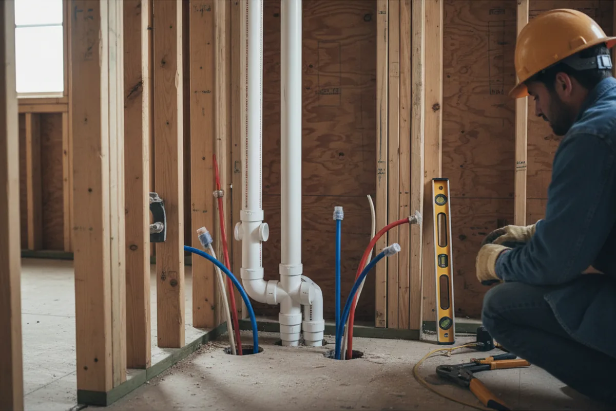 Drain and supply rough-in during Toilet Repair and Installation in Fort George G Meade